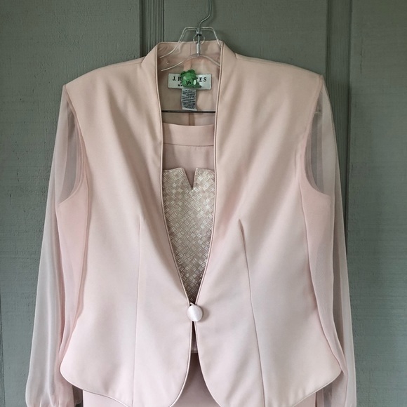 Vintage J R Nites by Caliendo Soft Pink 2 Piece Formal Outfit Size 10P - Picture 2 of 9